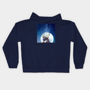 Cat Viking of the Moon Kids Hoodie